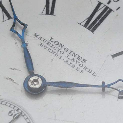 Around 1904 Antique Longines pocket watch with horse engraving silver side open face works well