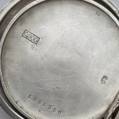 Around 1904 Antique Longines pocket watch with horse engraving silver side open face works well