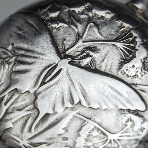 Early 20th century Antique Swiss Vencedor pocket watch Butterfly engraving silver side case Works well