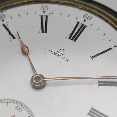 1923年頃 アンティーク オメガ 懐中時計 ガンメタル ハンターケース 動作良好