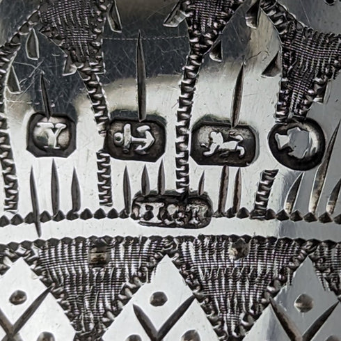 1873年 英国アンティーク 純銀製ティーキャディースプーン HILLIARD & THOMASON