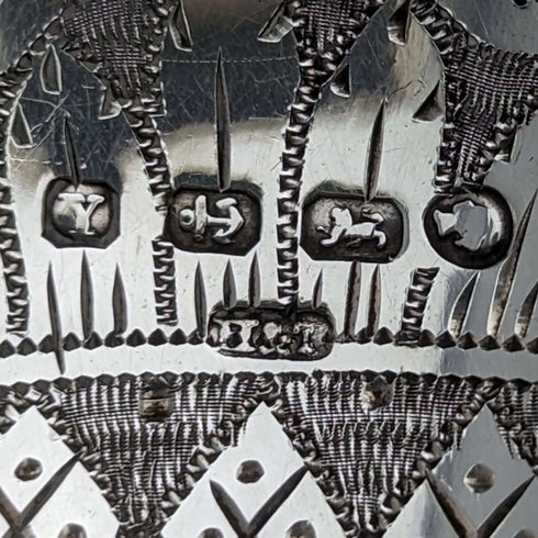 1873 British Antique Sterling Silver Tea Caddy Spoon HILLIARD & THOMASON