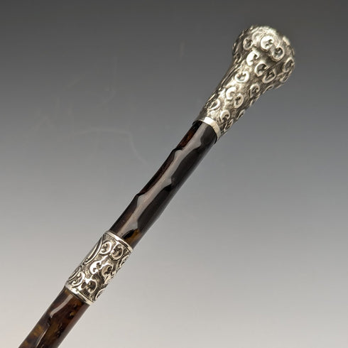 1905 年英國古董男士雨傘純銀和玳瑁樹脂手柄 86 厘米 S.FOX&Co.