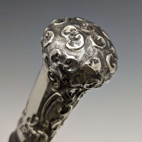 1905 British Antique Men's Umbrella Sterling Silver & Tortoiseshell Resin Handle 86cm S.FOX&Co.