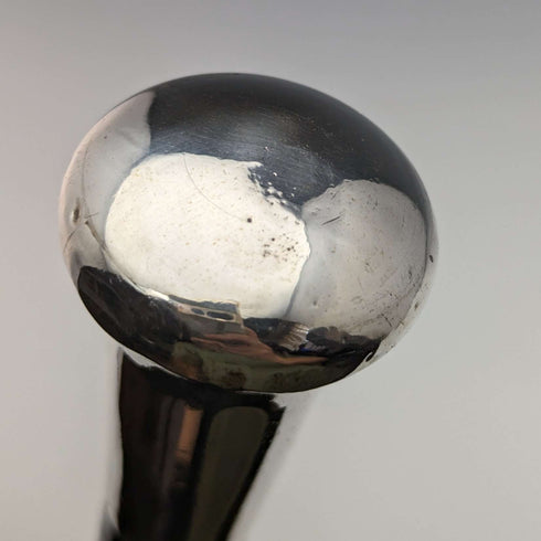 1929 British vintage gentleman's walking stick, sterling silver, round handle, 91cm