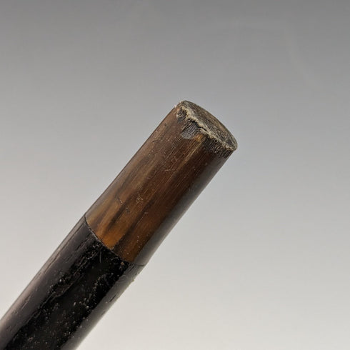 1929 British vintage gentleman's walking stick, sterling silver, round handle, 91cm