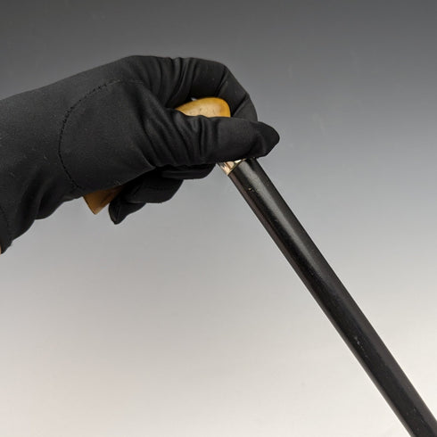 1901 年英國古董手杖純銀裝飾喇叭 L 形手柄 81 厘米