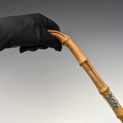 1897 年英國古董男士竹藤純銀裝飾 85 厘米