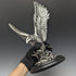 復古銀色鷹雕像木底座
