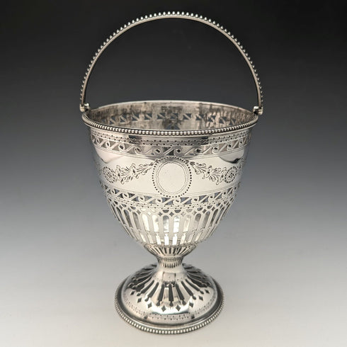 1782年 英国アンティーク ジョージアン 純銀製 シュガーバスケット 190g Robert Hennel