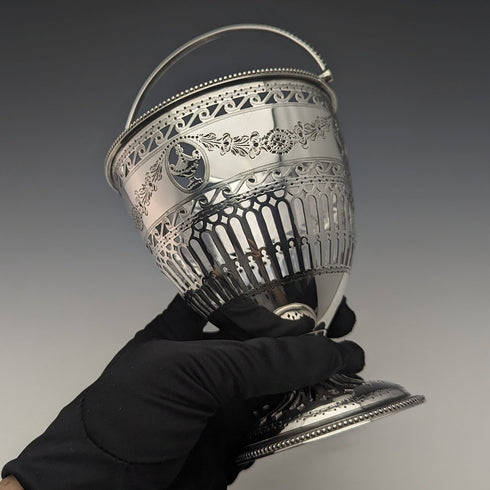 1782年 英国アンティーク ジョージアン 純銀製 シュガーバスケット 190g Robert Hennel