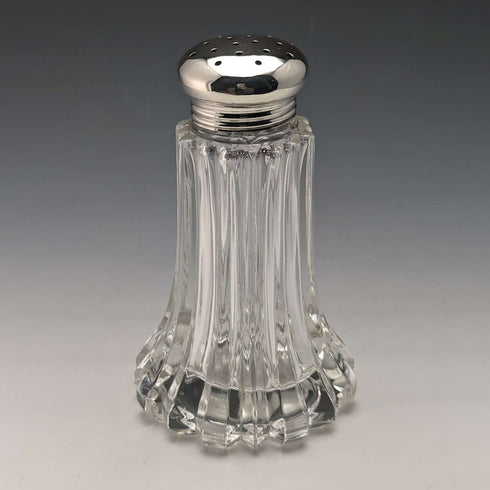 1906 British Antique Cut Glass Condiment Condiment Sterling Silver Lid WW Harrison
