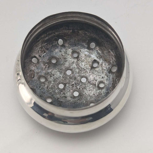 1906 British Antique Cut Glass Condiment Condiment Sterling Silver Lid WW Harrison