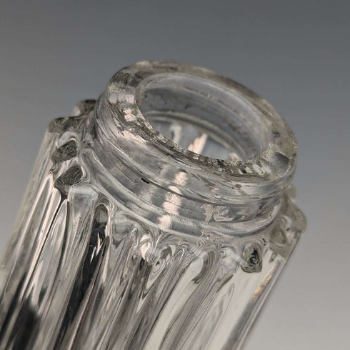 1906 British Antique Cut Glass Condiment Condiment Sterling Silver Lid WW Harrison
