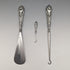 1903 British Antique Sterling Silver Handle Shoehorn Button Hook x2 Set Crisford & Norris
