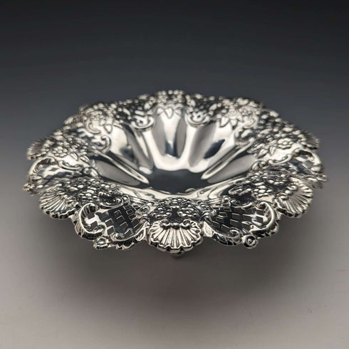 1901 British Antique Sterling Silver Stem Dish 182g William Davenport