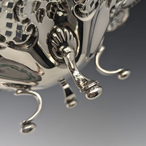 1901年 英国アンティーク 純銀製 脚付きディッシュ 182g William Davenport