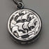 Circa 1890 British Antique Sterling Silver Albert Chain 25g Sterling Silver Compass Fob