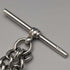 Circa 1890 British Antique Sterling Silver Albert Chain 25g Sterling Silver Compass Fob