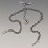 Circa 1910 British Antique Sterling Silver Double Albert Chain 37g Sterling Silver & Amber Fob
