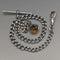 Circa 1925 British Antique Sterling Silver Albert Chain 25g Claw & Bowl Fob