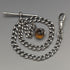 Circa 1925 British Antique Sterling Silver Albert Chain 25g Claw & Bowl Fob