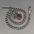 Circa 1925 British Antique Sterling Silver Albert Chain 25g Claw & Bowl Fob