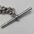 Circa 1925 British Antique Sterling Silver Albert Chain 25g Claw & Bowl Fob