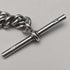 Circa 1925 British Antique Sterling Silver Albert Chain 25g Claw & Bowl Fob