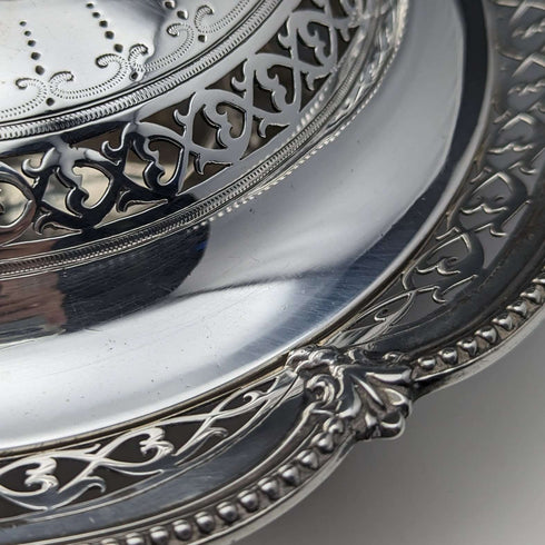 1866 British Antique Sterling Silver Butter Dish with Lid 300g Henry Wilkinson