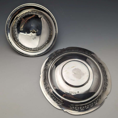 1866 British Antique Sterling Silver Butter Dish with Lid 300g Henry Wilkinson