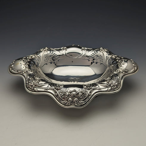 1895年頃 米国アンティーク 純銀製 脚付きディッシュ 215g Gorham