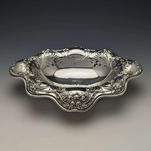 Circa 1895 American Antique Sterling Silver Stem Dish 215g Gorham