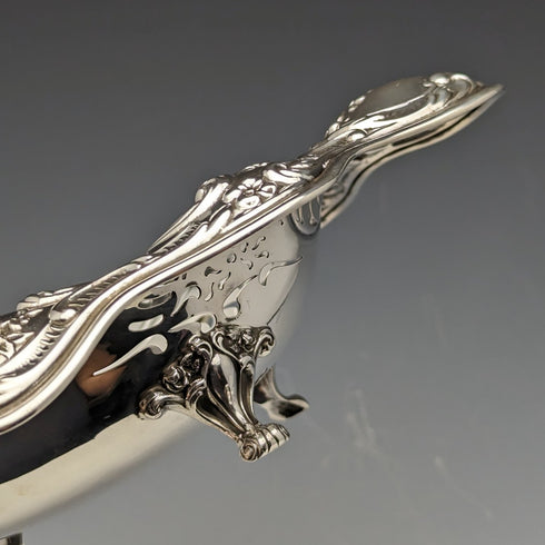 1895年頃 米国アンティーク 純銀製 脚付きディッシュ 215g Gorham