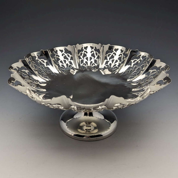1933 British Vintage Sterling Silver Compote/Tazza 428g Diameter 24cm Viners