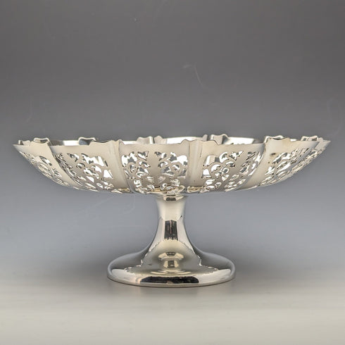 1933 British Vintage Sterling Silver Compote/Tazza 428g Diameter 24cm Viners