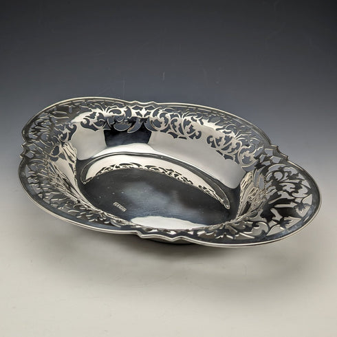 1912 British Antique Sterling Silver Dish Basket 470g Fenton Brothers