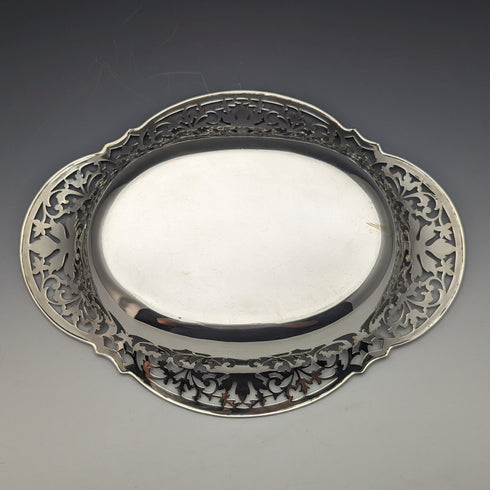 1912 British Antique Sterling Silver Dish Basket 470g Fenton Brothers
