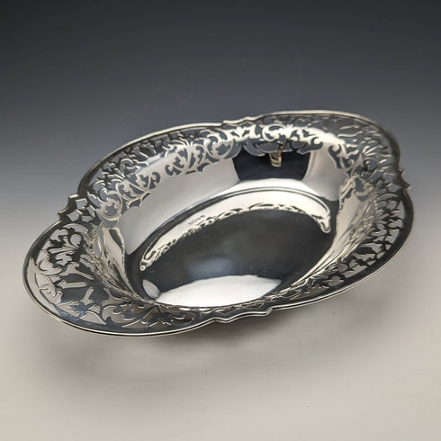 1912 British Antique Sterling Silver Dish Basket 470g Fenton Brothers