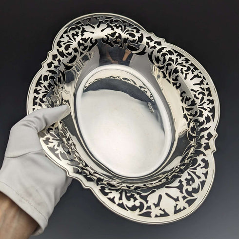 1912年 英国アンティーク 純銀製 ディッシュバスケット 470g Fenton Brothers