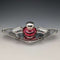 1896 British Antique Sterling Silver Inkwell and Saucer Set Sibray, Hall