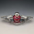 1896 British Antique Sterling Silver Inkwell and Saucer Set Sibray, Hall