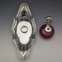 1896 British Antique Sterling Silver Inkwell and Saucer Set Sibray, Hall