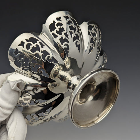 1933年 英国ヴィンテージ 純銀製 コンポート/タッツァ ペア 計335g Viners