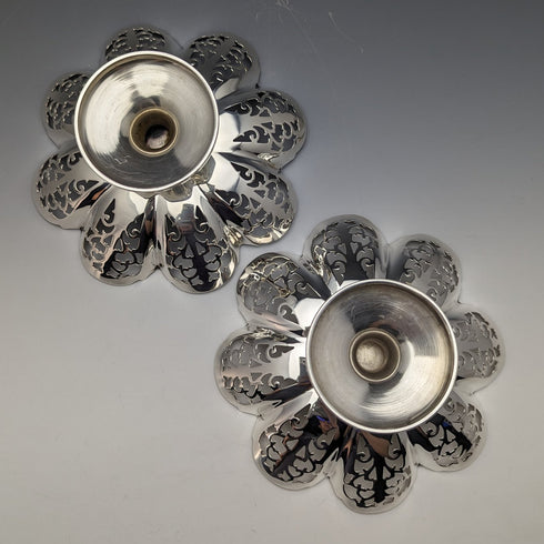 1933年 英国ヴィンテージ 純銀製 コンポート/タッツァ ペア 計335g Viners