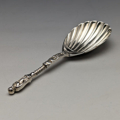 1875年 英国アンティーク 純銀製 ティーキャディースプーン&トング HENRY LIAS ケース入