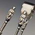 1875 British Antique Sterling Silver Tea Caddy Spoon & Tongs HENRY LIAS in Case