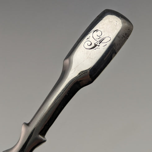 1857年 英国アンティーク 純銀製ティーキャディースプーン Hilliard & Thomason