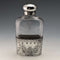 Late 19th century British antique silver plate decoration glass skittle hip flask