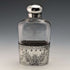 Late 19th century British antique silver plate decoration glass skittle hip flask